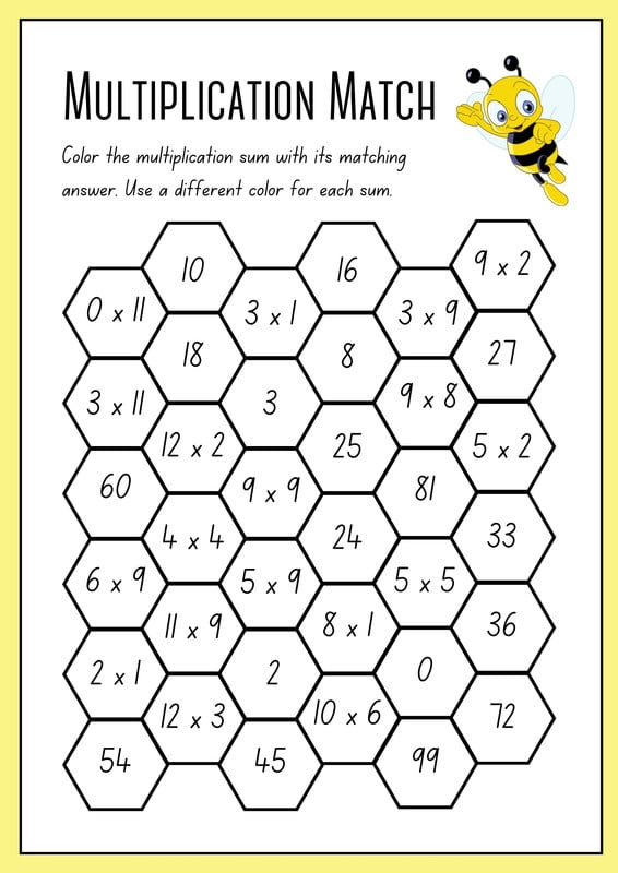 Free multiplication worksheet templates to use and print 