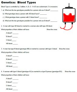 Practice Problems: Genetics and Blood Types