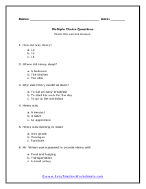Reading Worksheets for 5th Graders