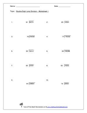Multi Digit Division Worksheets - Fill Online, Printable, Fillable ...