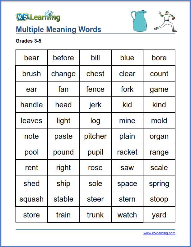 Worsheets library - Heres the final set of multiple meaning words ...