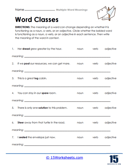 Multiple Word Meanings Worksheets - 15 Worksheets Library