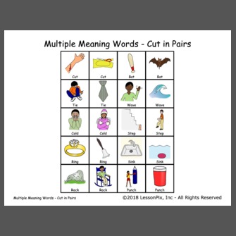 multiple pairs of words meaning