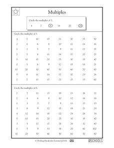 multiples of 3 worksheet