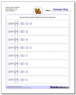 Fraction Multiplication Cross Cancelling Workouts
