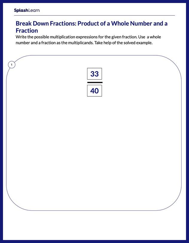 multiples of fractions worksheet