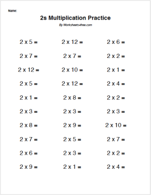 Times Table - 2 Times Table - Worksheets4Free - Free Worksheets