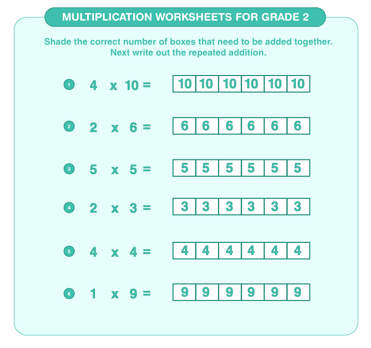 multiplication 2nd grade worksheet