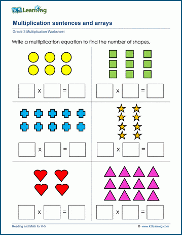 multiplication array worksheet grade 3
