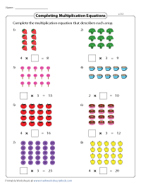 Multiplication Models Worksheets