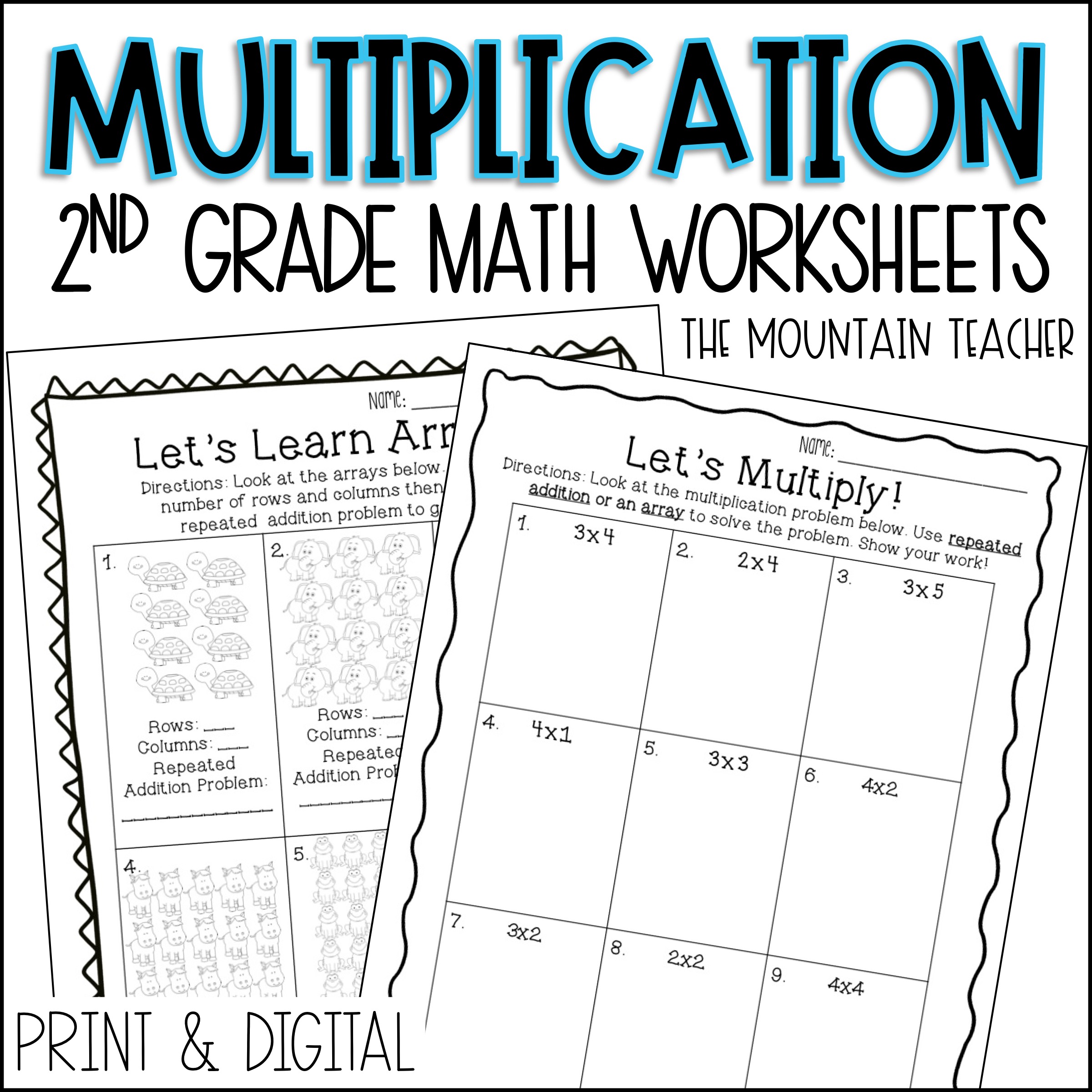 Multiplication and Arrays Worksheets and Assessments | Print and ...