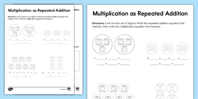 Multiplication as Repeated Addition Worksheet | Grade1to6.com ...