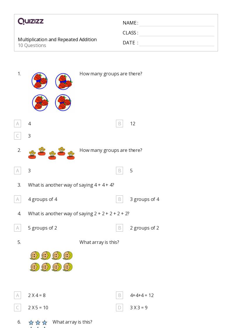 50+ Multiplication and Repeated Addition worksheets for 2nd Year ...