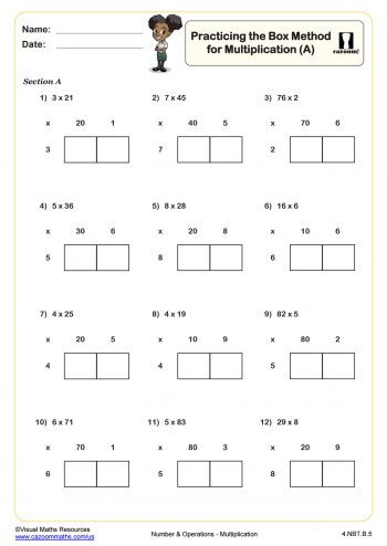 Practicing the Column Method for Long Multiplication (A) | 4th ...