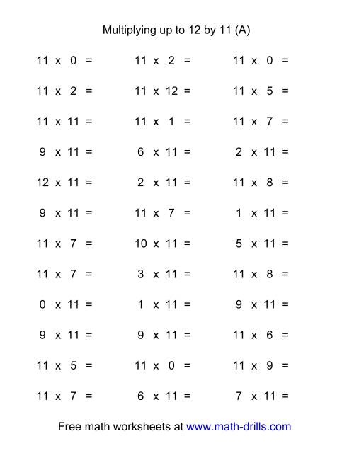Free multiplication by 11 worksheet Download Free multiplication by 11