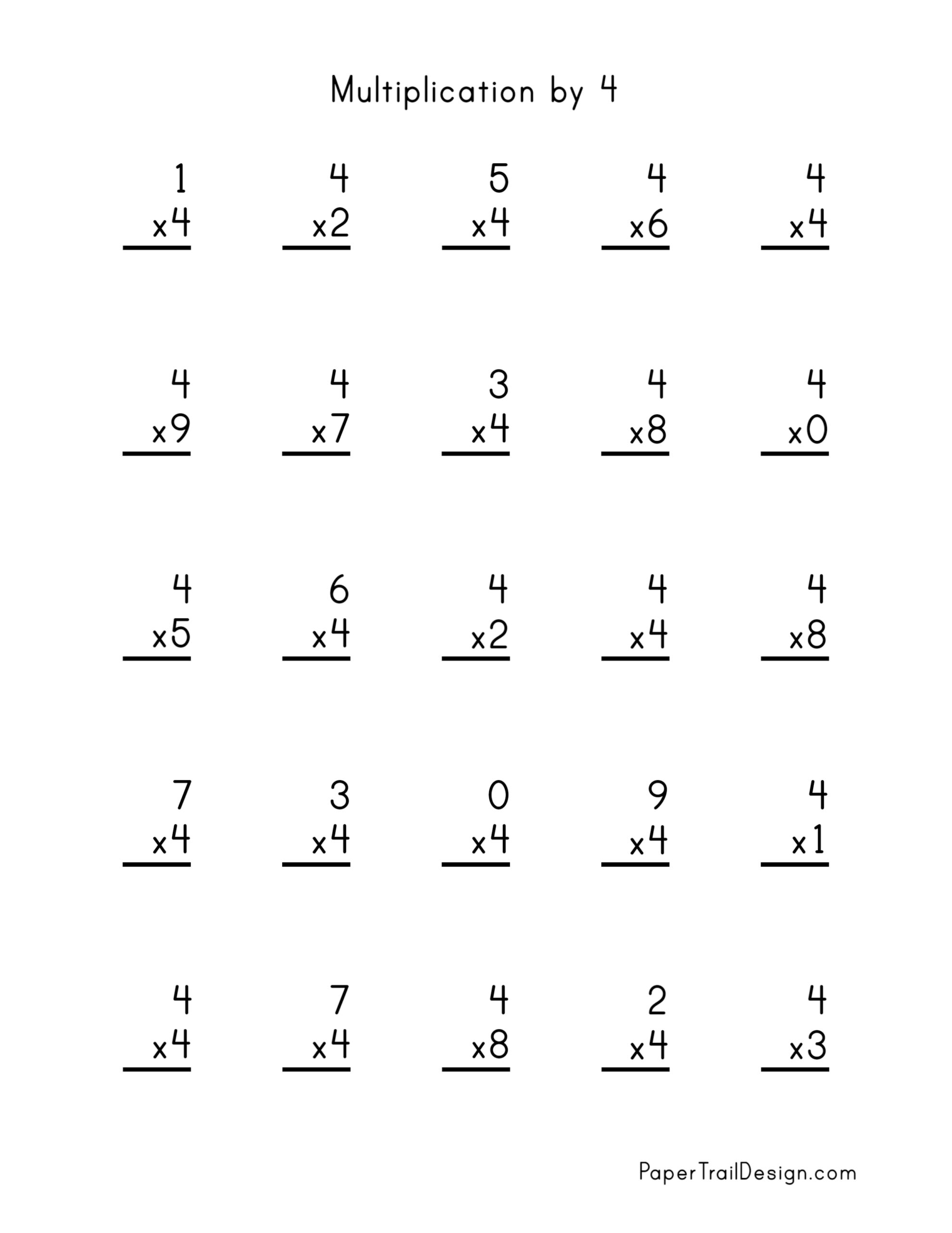 Free Multiplication Worksheets 1-12 - Paper Trail Design