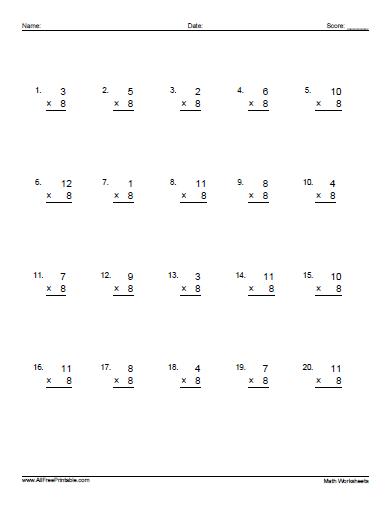 8 Times Table - Worksheets Library