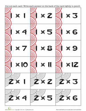 Multiplication Flashcards | Worksheet 
