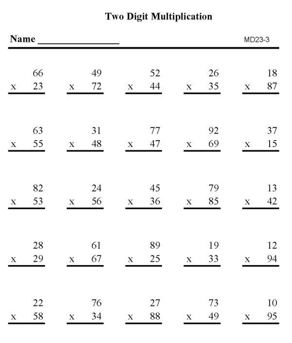 DOUBLE DIGIT MULTIPLICATION PRACTICE SHEET | ... Sheets ...