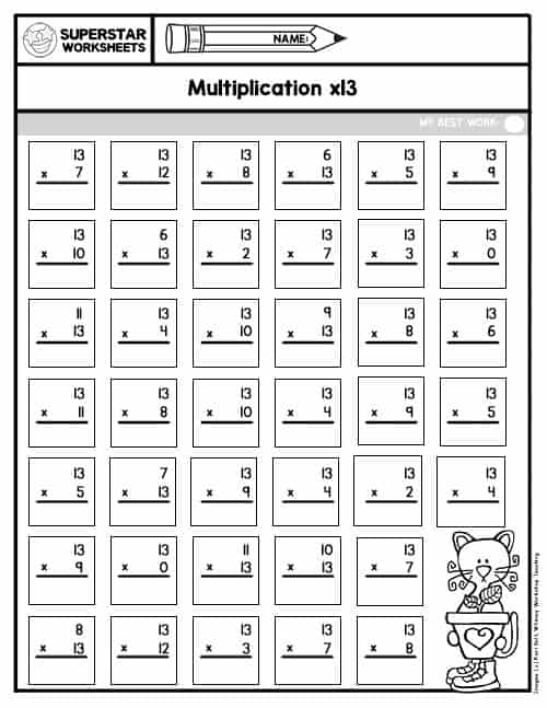 Multiplication Drills -Worksheets Library