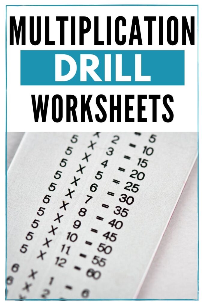 Free Multiplication Drill Worksheets for Grades 3-5 - Hess UnAcademy