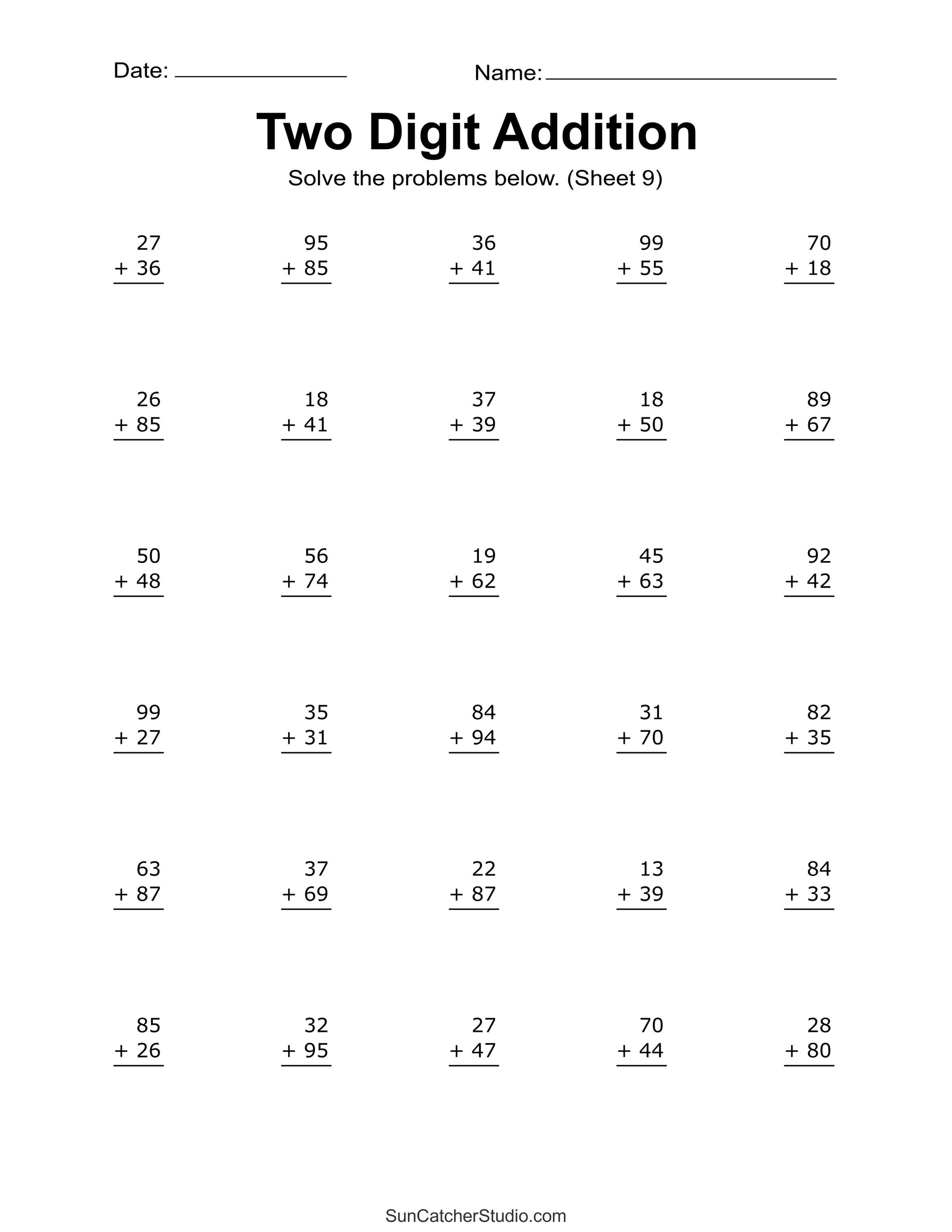 Free Multiplication Drill Sheets To Print 2 50 Problems Download Free