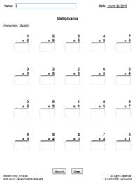 multiplication drill worksheet generator