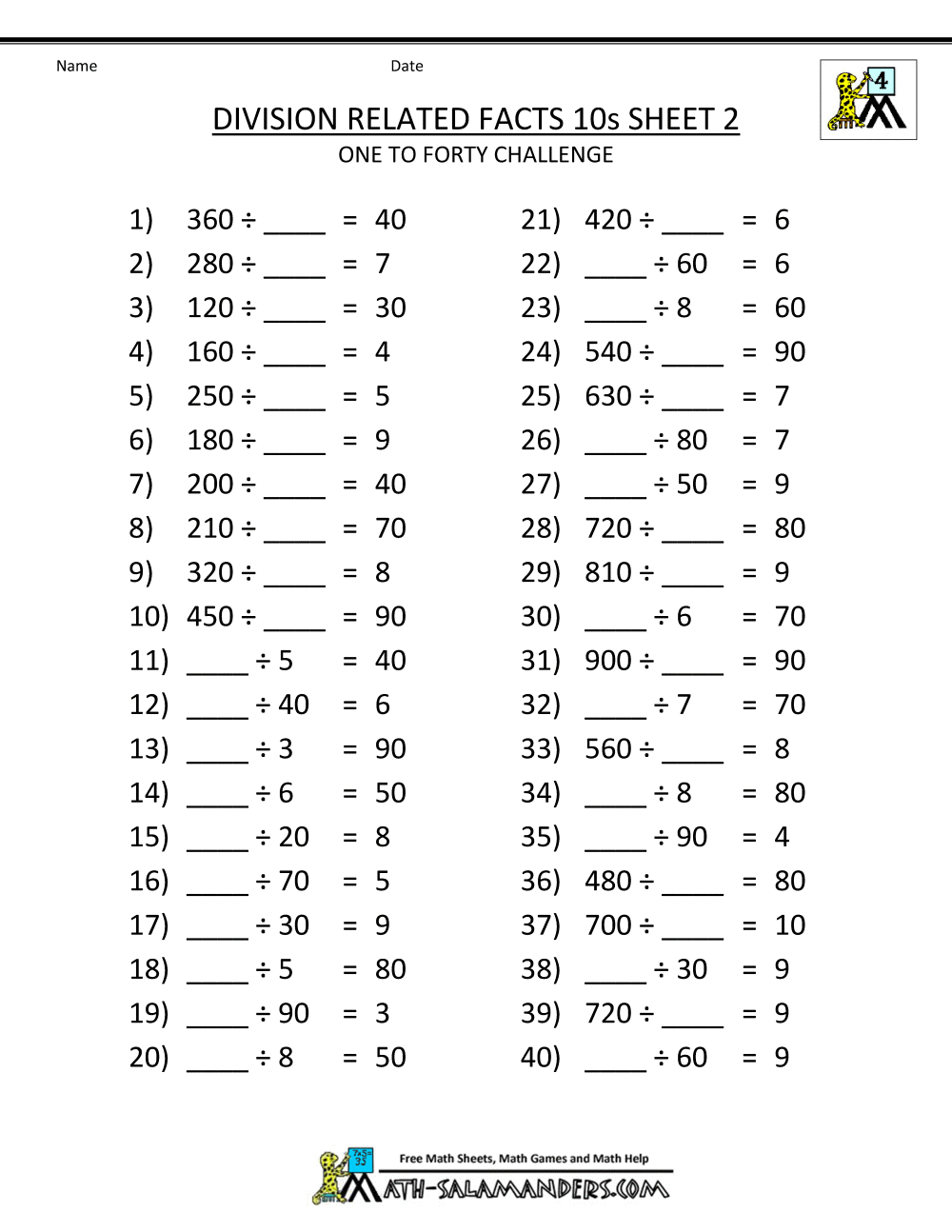 Dividing by Multiples of 10