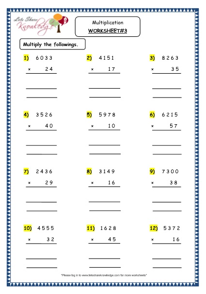Grade 4 Maths Resources (1.6.1 Multiplication of 4 Digit Number by ...