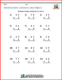 Multiplication Worksheets For 3rd Grade