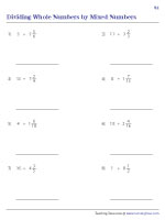 multiplication fraction whole numbers worksheet