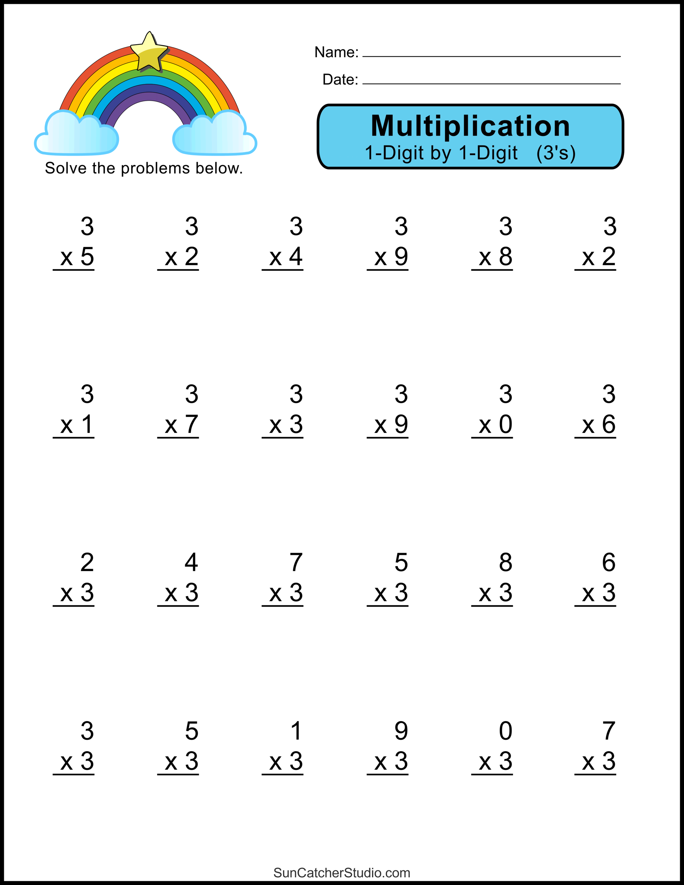 Multiplication Worksheets: (One-Digit Math Drills) - DIY Projects ...