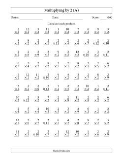 Multiplication Facts Worksheets