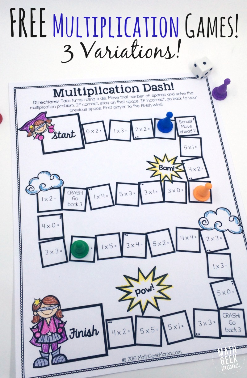 Easy, Low Prep Printable Multiplication Games! {FREE}