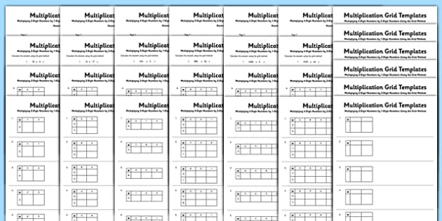 Multiplication Grid Method Worksheets (teacher made)