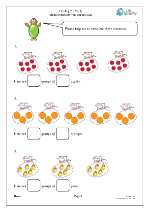 Multiply and Divide in Year 1 (age 5-6) - URBrainy.com