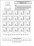 Free Halloween Multiplication Worksheets - Multiplication.com