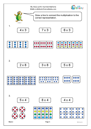 Multiplication Maths Worksheets for Year 3 (age 7-8) - URBrainy.com