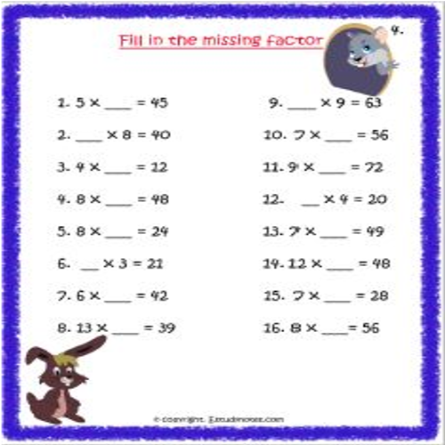 Maths Multiplication Worksheet 4 Grade 3