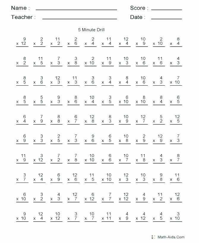 Third Grade Math Minutes Pdf Multiplication Worksheets Free ...
