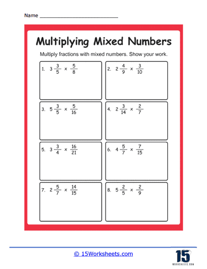 Multiplying Mixed Numbers Worksheets - 15 Worksheets Library