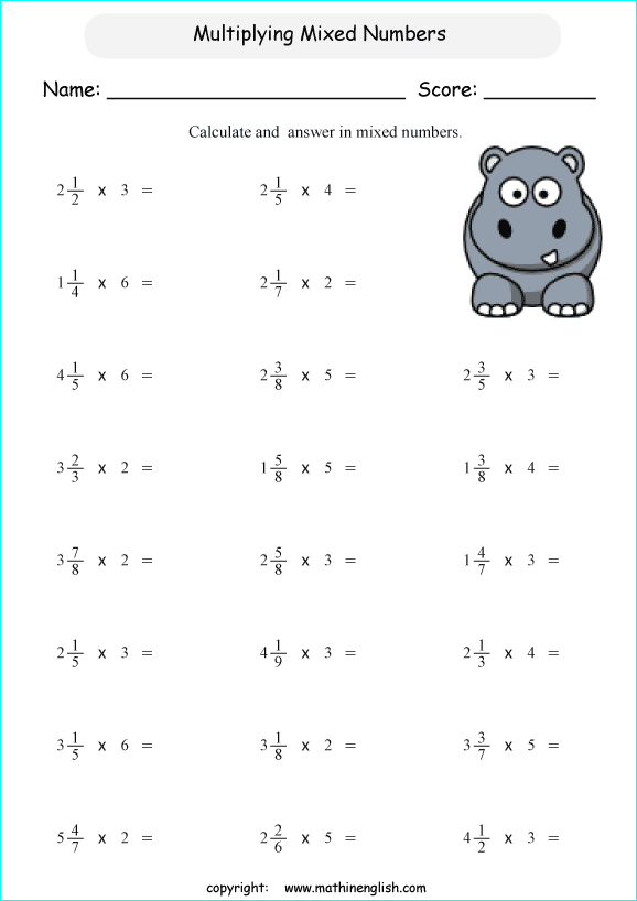 Printable primary math worksheet for math grades 1 to 6 based on ...