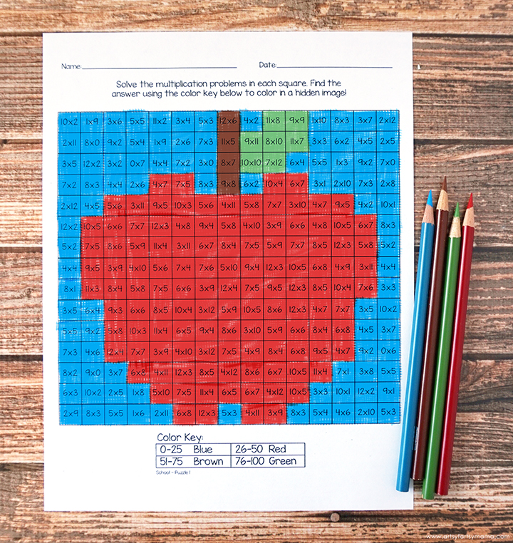 Free Printable Back to School Mystery Multiplication Worksheets ...