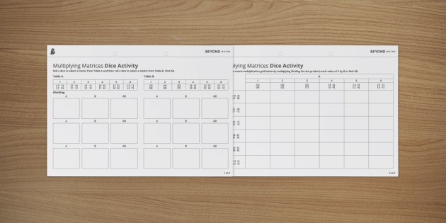 ? Matrix Multiplication Worksheet | Further Maths | Beyond