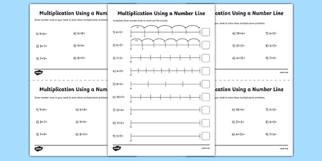 multiplication on a number line worksheet