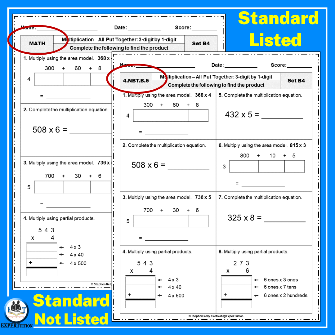 Partial Products Worksheet 3 - Mr. R.s World of Math