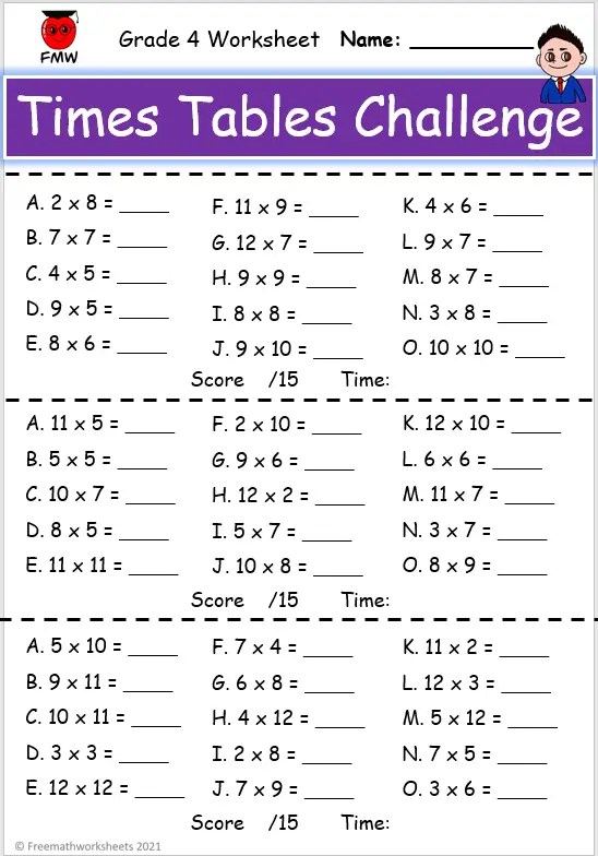 Grade 4 Multiplication Worksheets | Free Worksheets | Printables