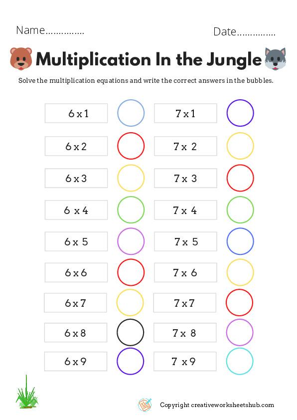 Multiplication worksheets grade 3 - creativeworksheetshub
