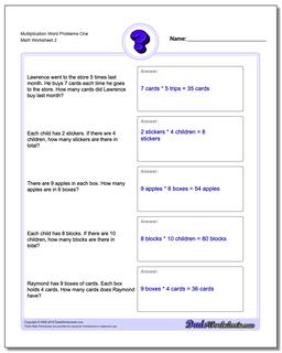 Word Problems: Multiplication Word Problems