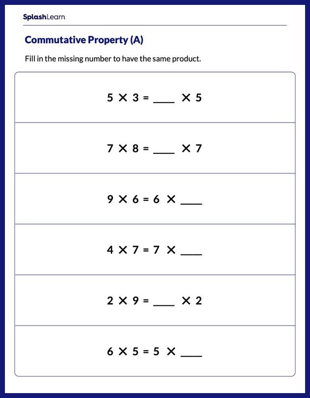 Multiplication Properties Worksheets for 4th Graders Online ...